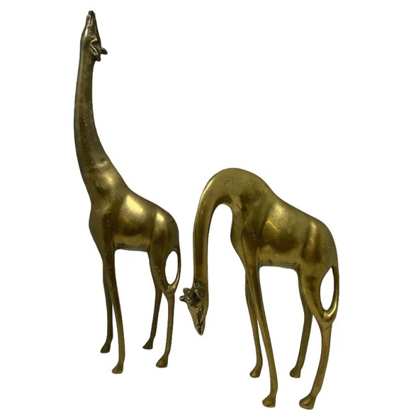 Vintage Other - Vtg Pair MCM  Brass Giraffes Retro Home Office